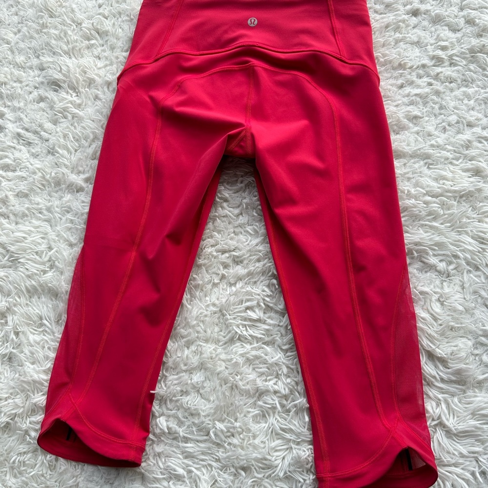 Lululemon Women's Sun Runner Crop Fuchsia Pink Leggings Size 4 - Picture 7 of 15